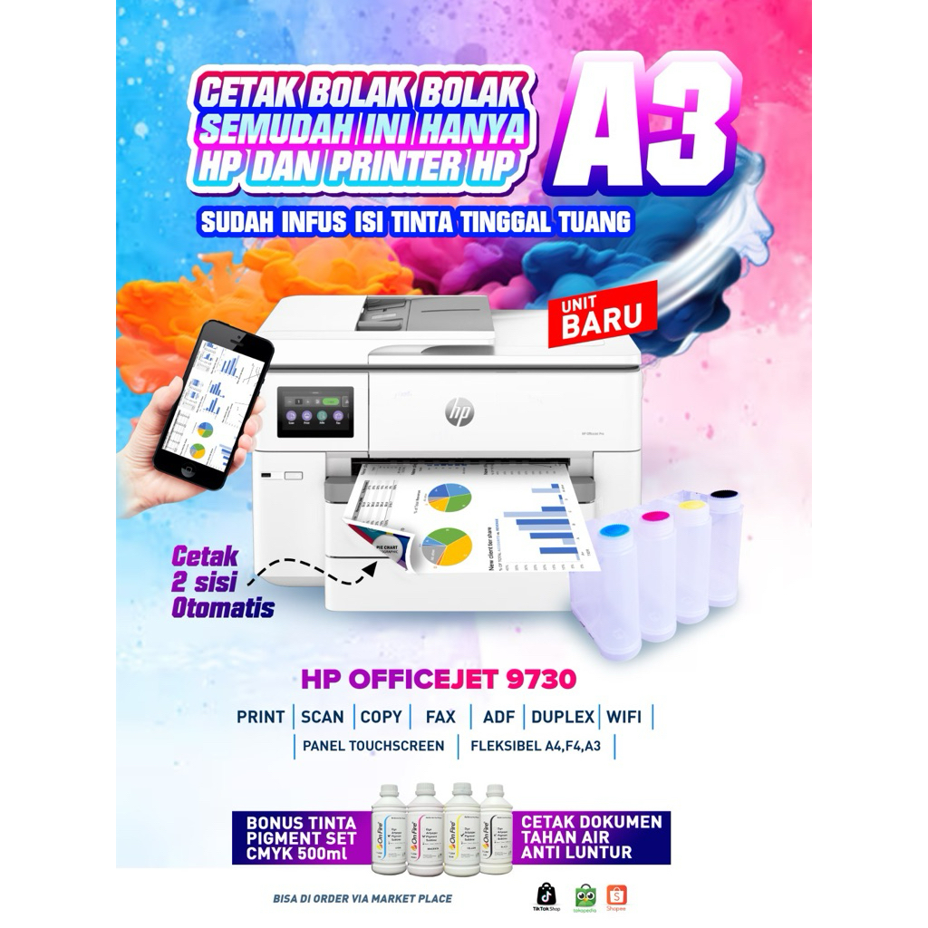 Printer HP 9730 A3 Chipless