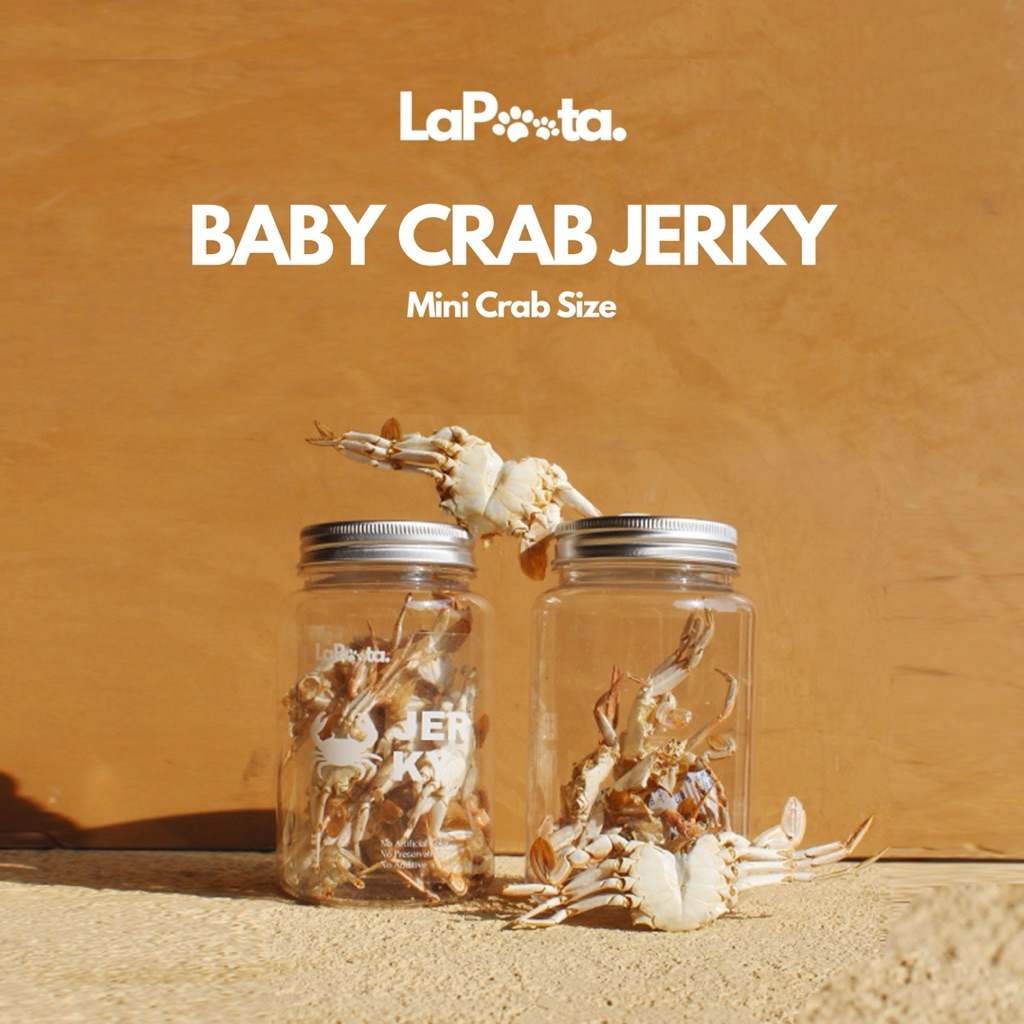 LAPOOTA - Baby Crab Jerky - Kepiting Mini Soka Snack for Dog & Cat