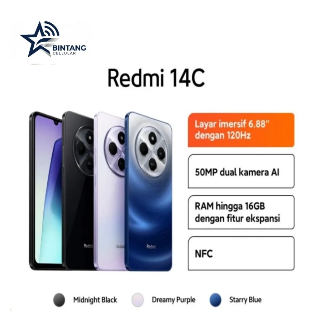 HP XIAOMI REDMI 14C RAM 8/256 GB - REDMI 14C RAM 8GB ROM 256GB GARANSI RESMI