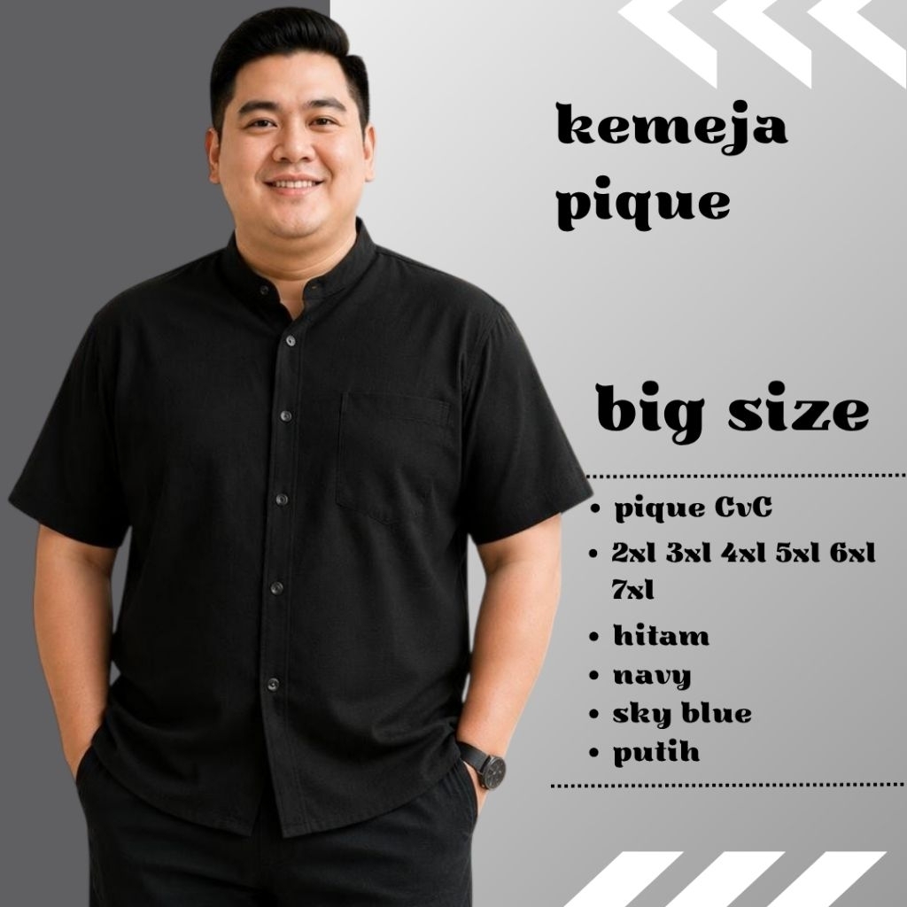 Kemeja Polo Jumbo Pique Premium Termurah Big Size xxxlxxxxxlxxxxxxxlxxxxxxxxl Chiangi Polos