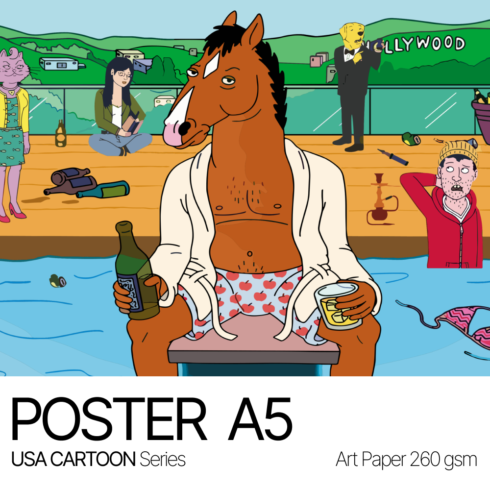 Poster dinding USA Cartoon aesthetic wall decor kartun Amerika