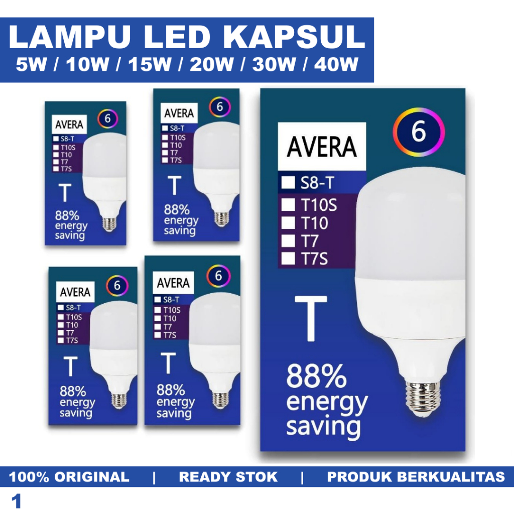 Lampu Bohlam Led Kapsul 40 Watt 30 20 10 5 Watt Putih Kuning Capsule E27 5w 10w 15w 20w 30w 40w