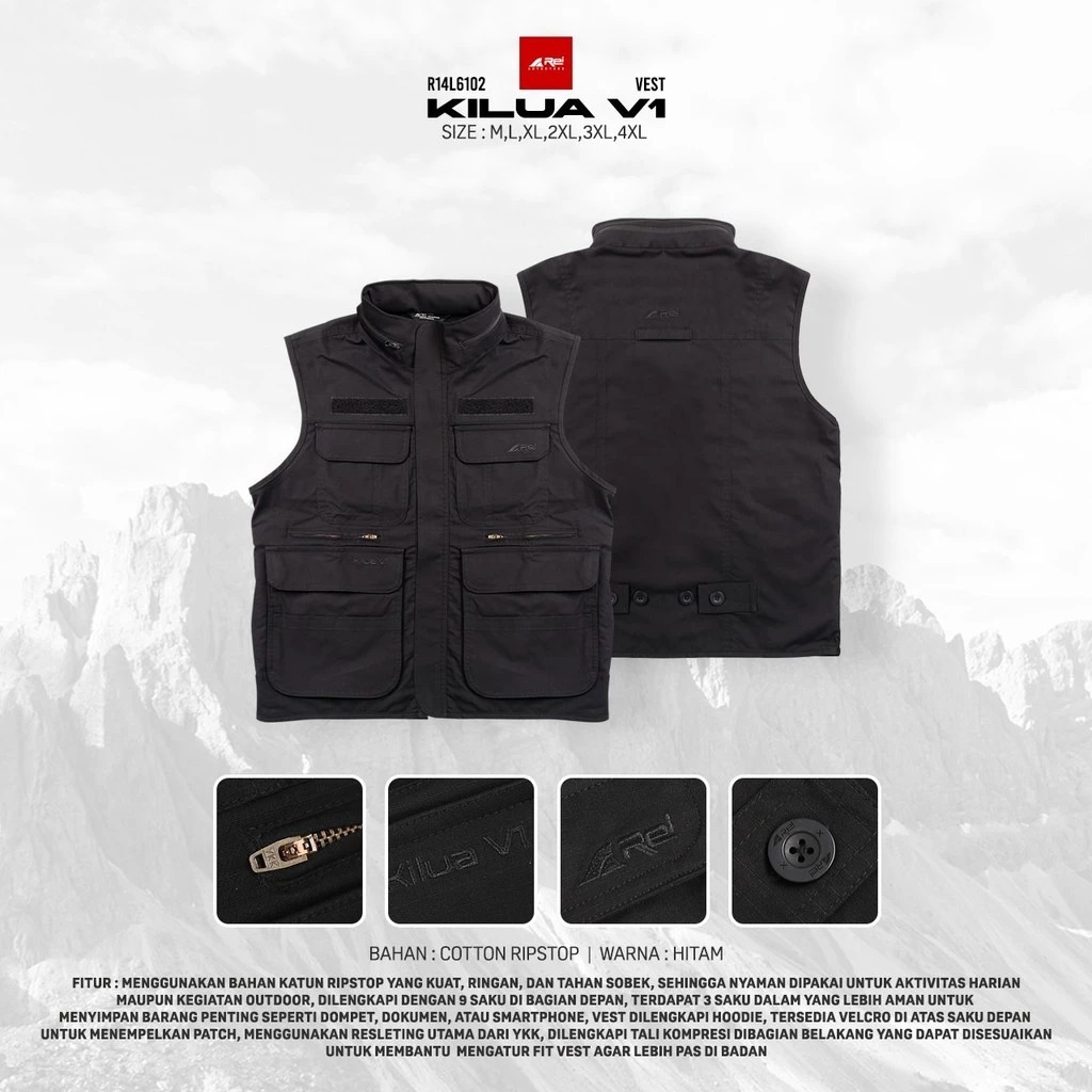 Rompi Pria / Vest Kilua V1 Arei Outdoorgear