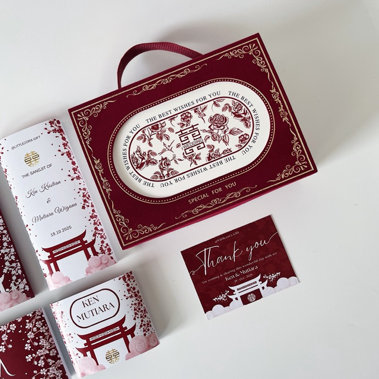 Littlezora - Hampers Sangjit Souvenir Teapai Ceremony Hampers | Kue Sangjit Permen Manis | Sangjit B