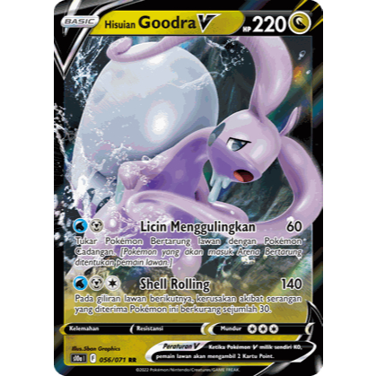 TCG Hisuian Goodra V HOLO RR s10a 056/071  KARTU CARD POKEMON INDONESIA