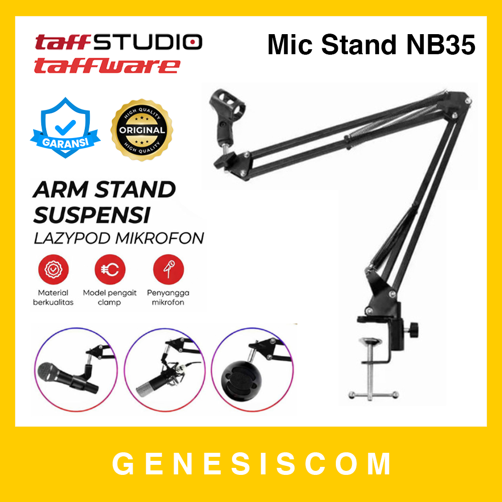 TAFFWARE/TAFFSTUDIO NB35 - Mic Stand Clamp Table Set Recording Rekaman Studio Metal Besi Scissor Arm