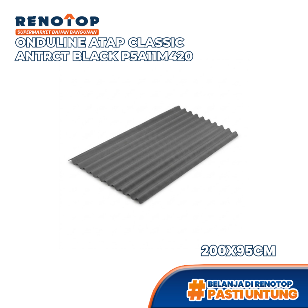 Renotop Onduline Nok Atap Bubungan Bitumen Pilihan Warna 90cm