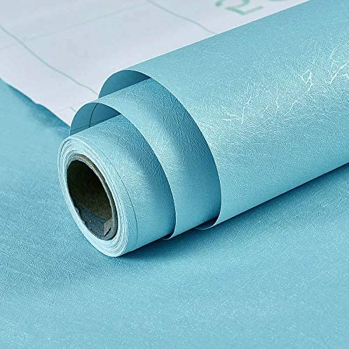 Wallpaper Dinding PVC Motif Polos Biru Muda