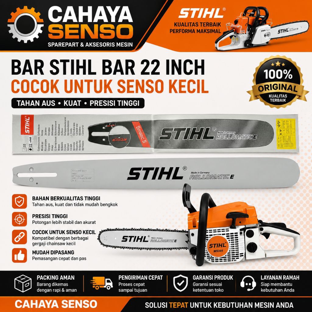 Bar Stihl Bar 22 Inch Cocok Untuk Senso Kecil Senso Gergaji Kayu