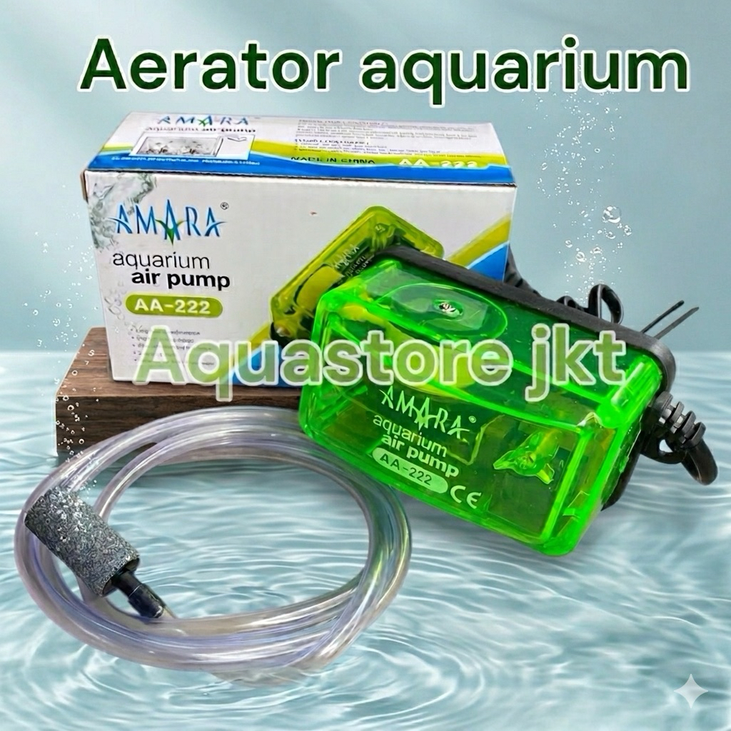 AMARA PAKET LENGKAP 1 LUBANG AERATOR GELEMBUNG AQUARIUM Lengkap dengan Selang dan Batu