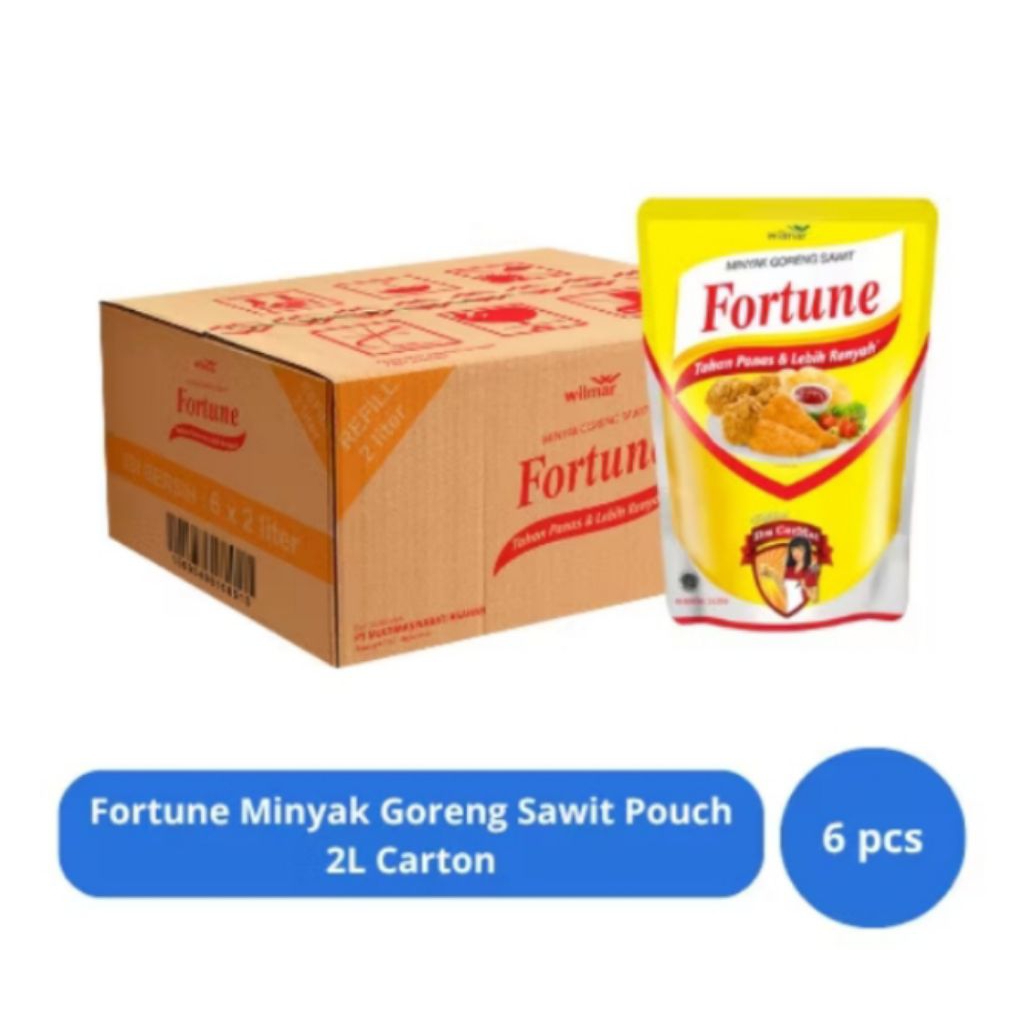 Minyak Goreng Fortune Refill 2 Liter 1 Dus isi 6 Pcs COD