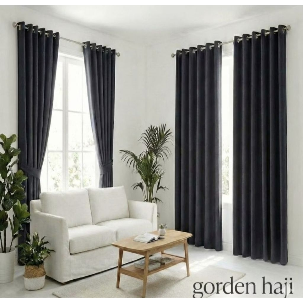 Gorden Blackout Polos warna abu abu