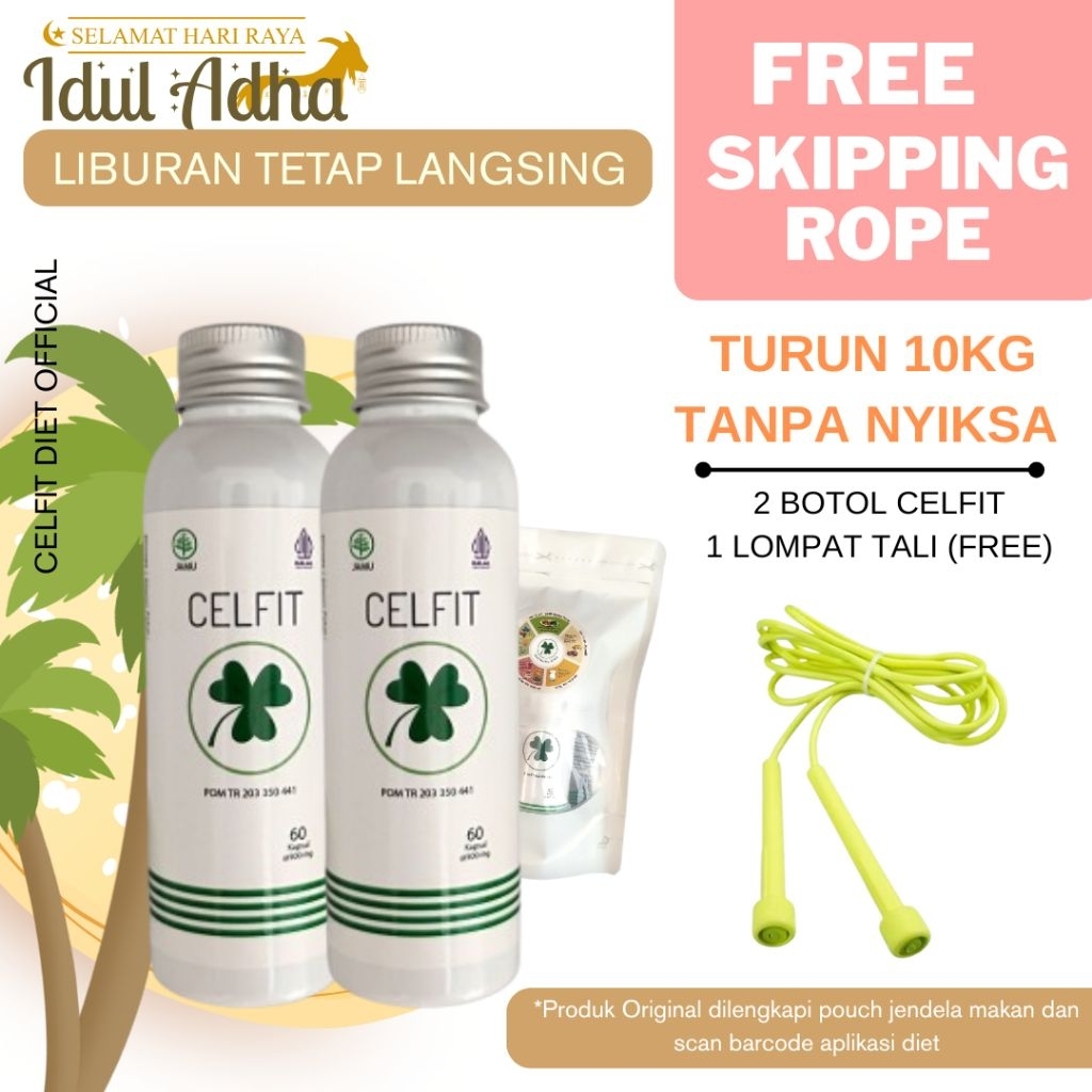 CELFIT DIET (2 PCS)  SPESIAL IDUL ADHA SALE ( FREE SKIPPING ROPE ) | Kapsul Pelangsing Diet Original