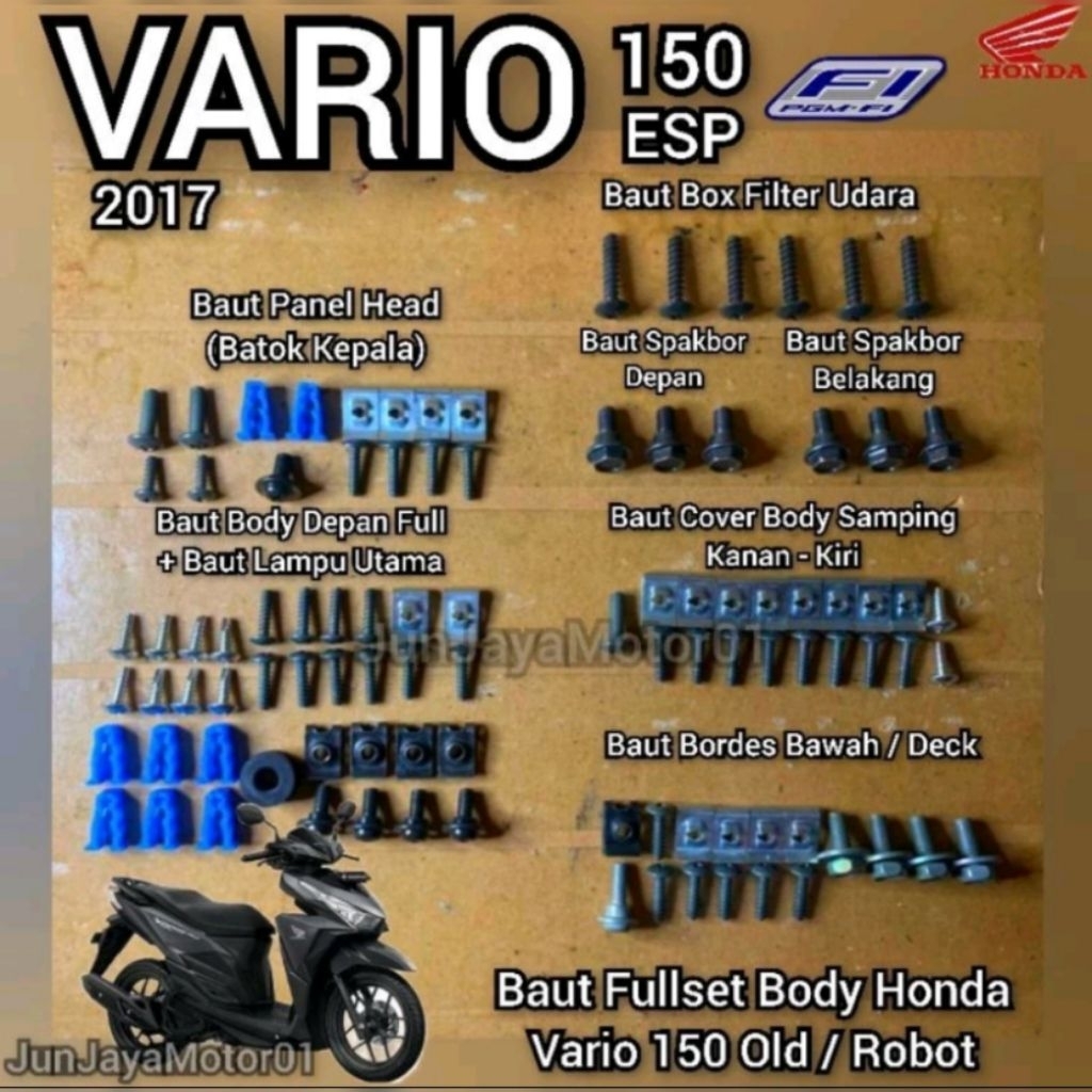 Baud scrup full set vario led old 150cc 2016-2018