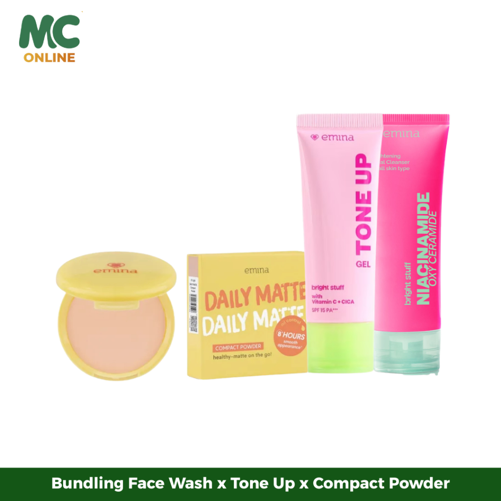 MC Official - Emina Bright & Matte Daily Package | Paket Pelajar Glow Up Hemat | Bundling Emina Comp