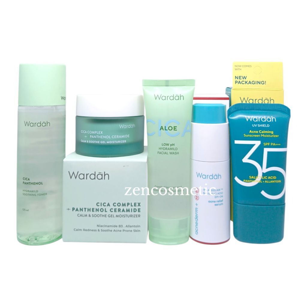 Paket Wardah CICA Kurangi Kemerahan/Kurangi Jerawat/Acne Pronskin