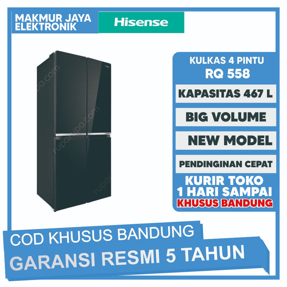 HISENSE RQ558N4IBN RQ556N4IBU KULKAS SIDE BY SIDE MULTI DOOR INVERTER 472 L RQ556 RQ558