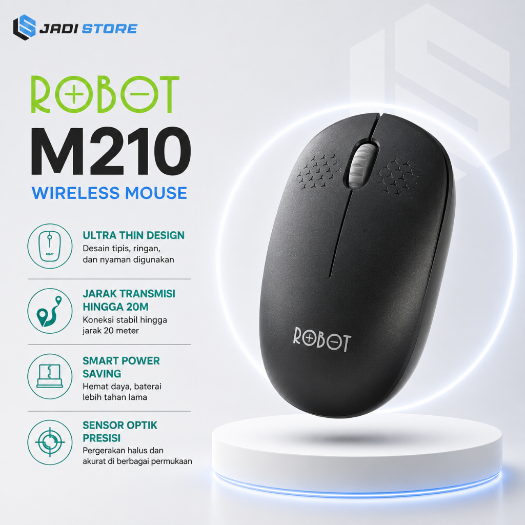 Mouse Wireless Robot M210 Mouse Robot Wireles M210 Bluetooth Mouse Tanpa Kabel Robot Mouse Robot M21