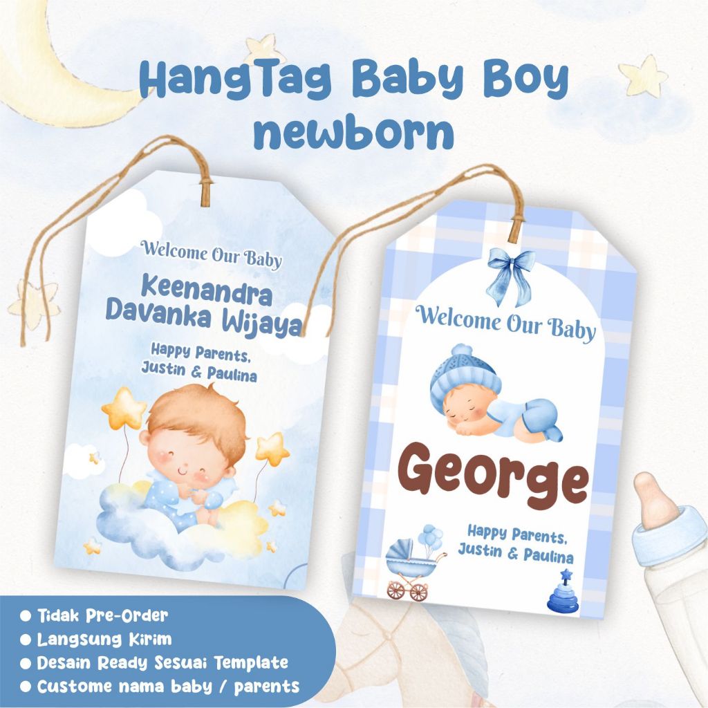 Hang Tag Baby Born / Tag Newborn Baby Boy / Tag Souvenir bayi