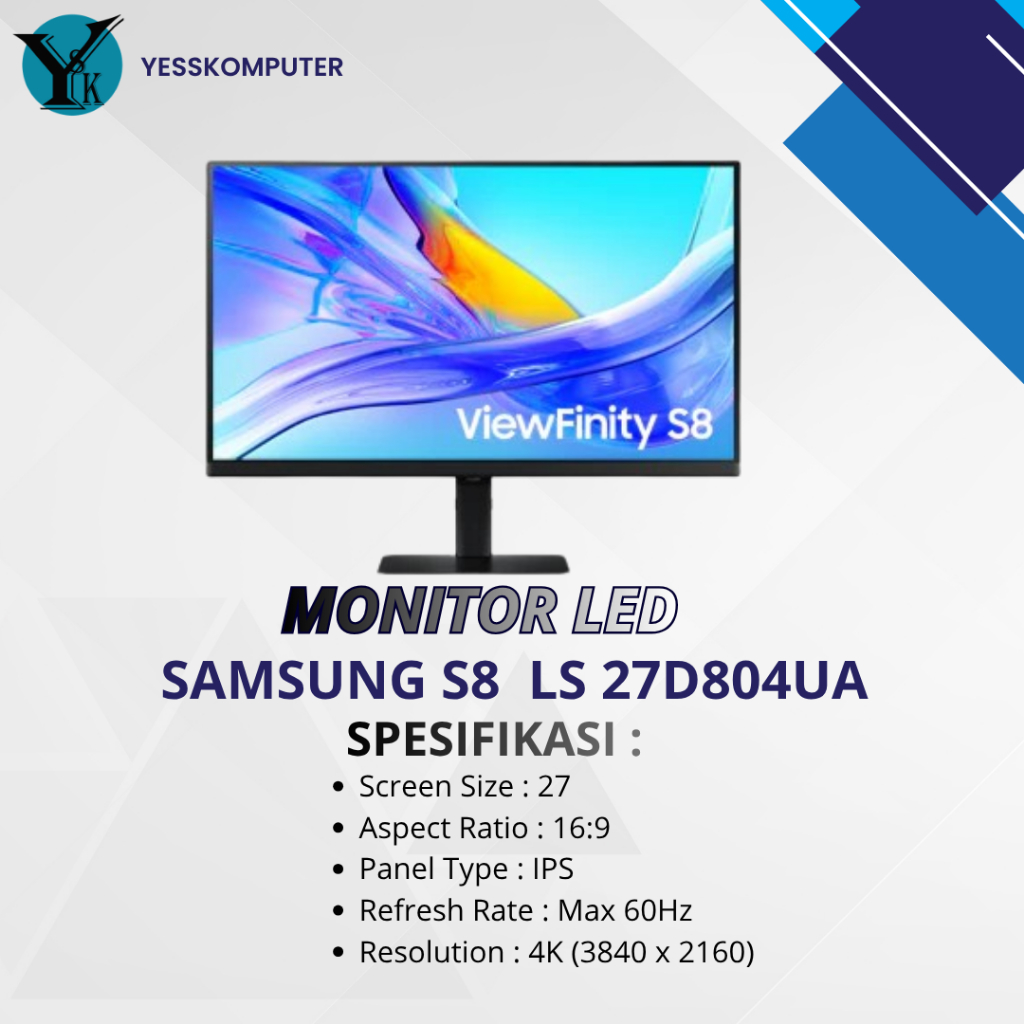 MONITOR LED SAMSUNG S8  LS 27D804UA IPS MONITOR