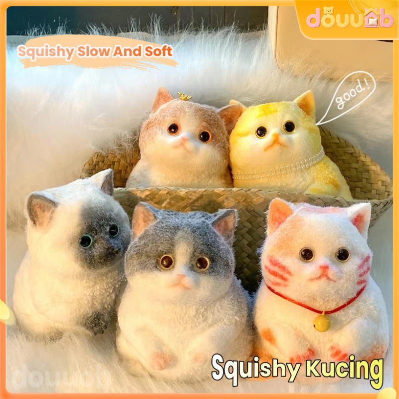 Ready Squishy Kucing Lembut Mainan Dekompresi Kucing Anti Stress Pencet Anak Squishy Jumbo Lucu Main