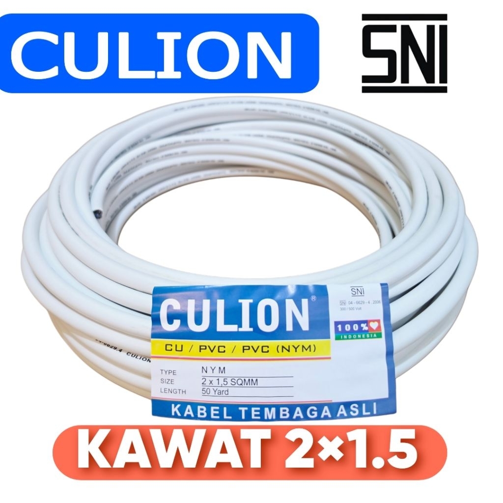 Culion Kabel listrik Culion 2x1,5 kawat harga permeter isi kawat 2x1,5 asli tembaga SNI
