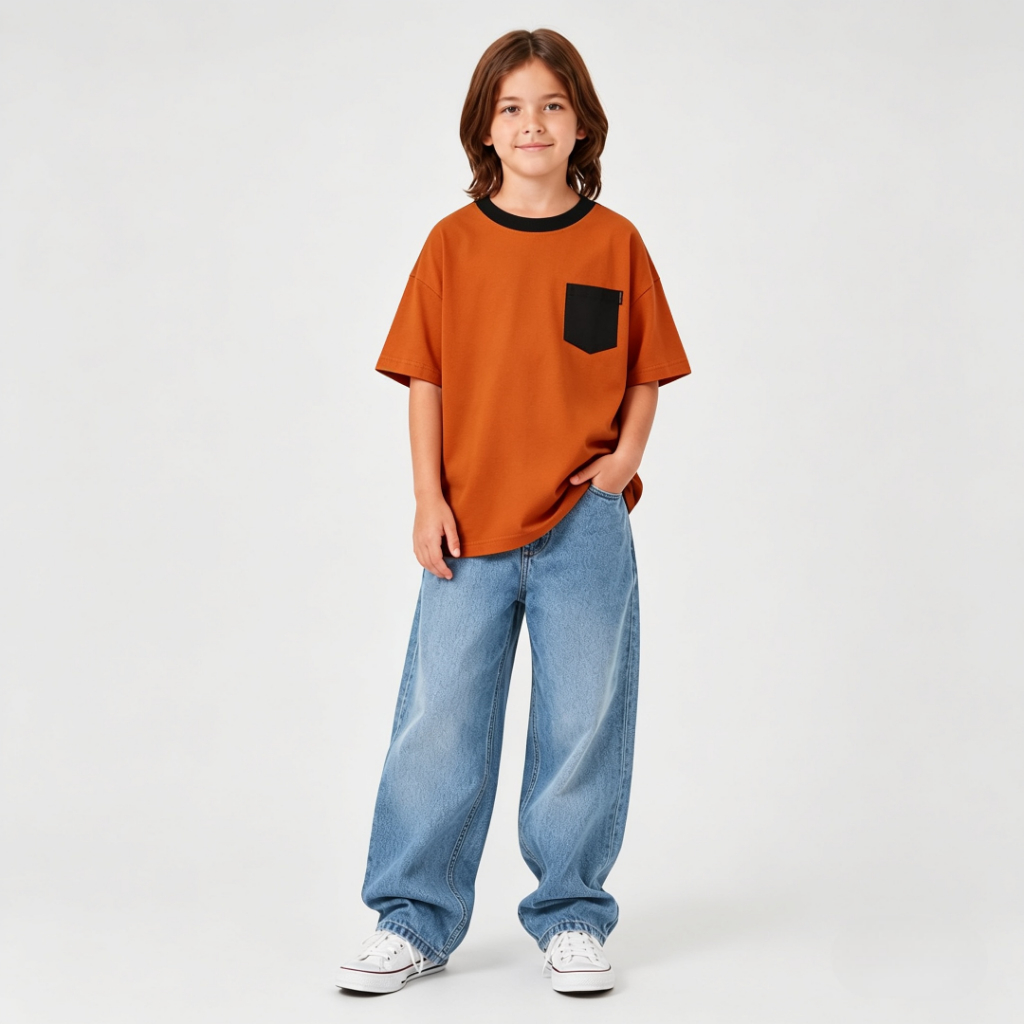 Kaos Anak Oversize Saku Pocket Warna 24's