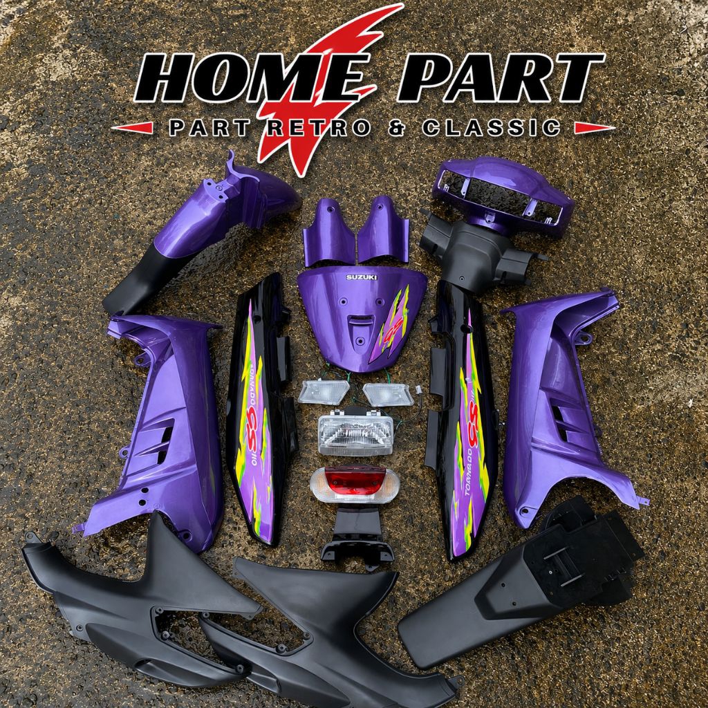 PAKET FULLSET BODY HALUS BODY KASAR SUZUKI SHOGUN TORNADO SHOGUN KEBO SET LAMPU WARNA UNGU SET STIKE