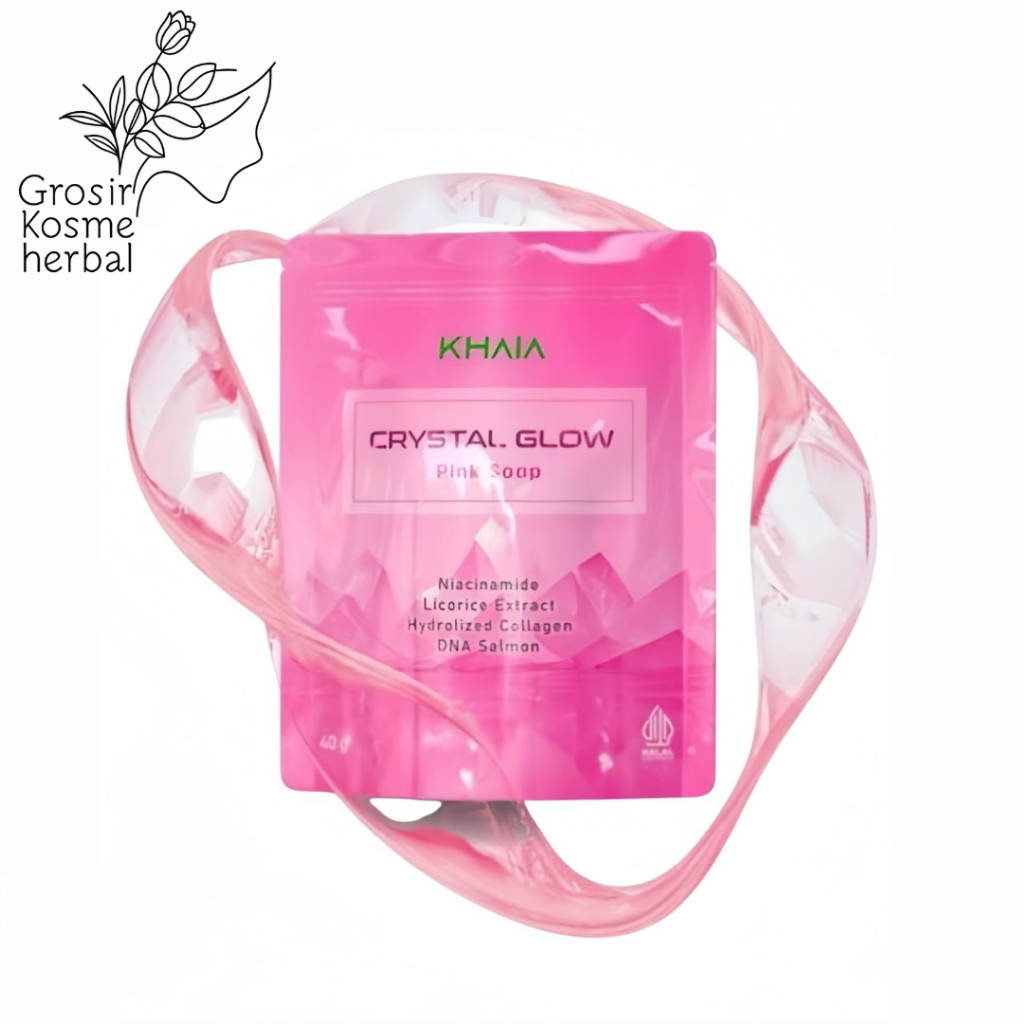 Sabun Pencerah Wajah Khaia Crystal Glow Pink Soap Sabun Glowing with DNA Salmon