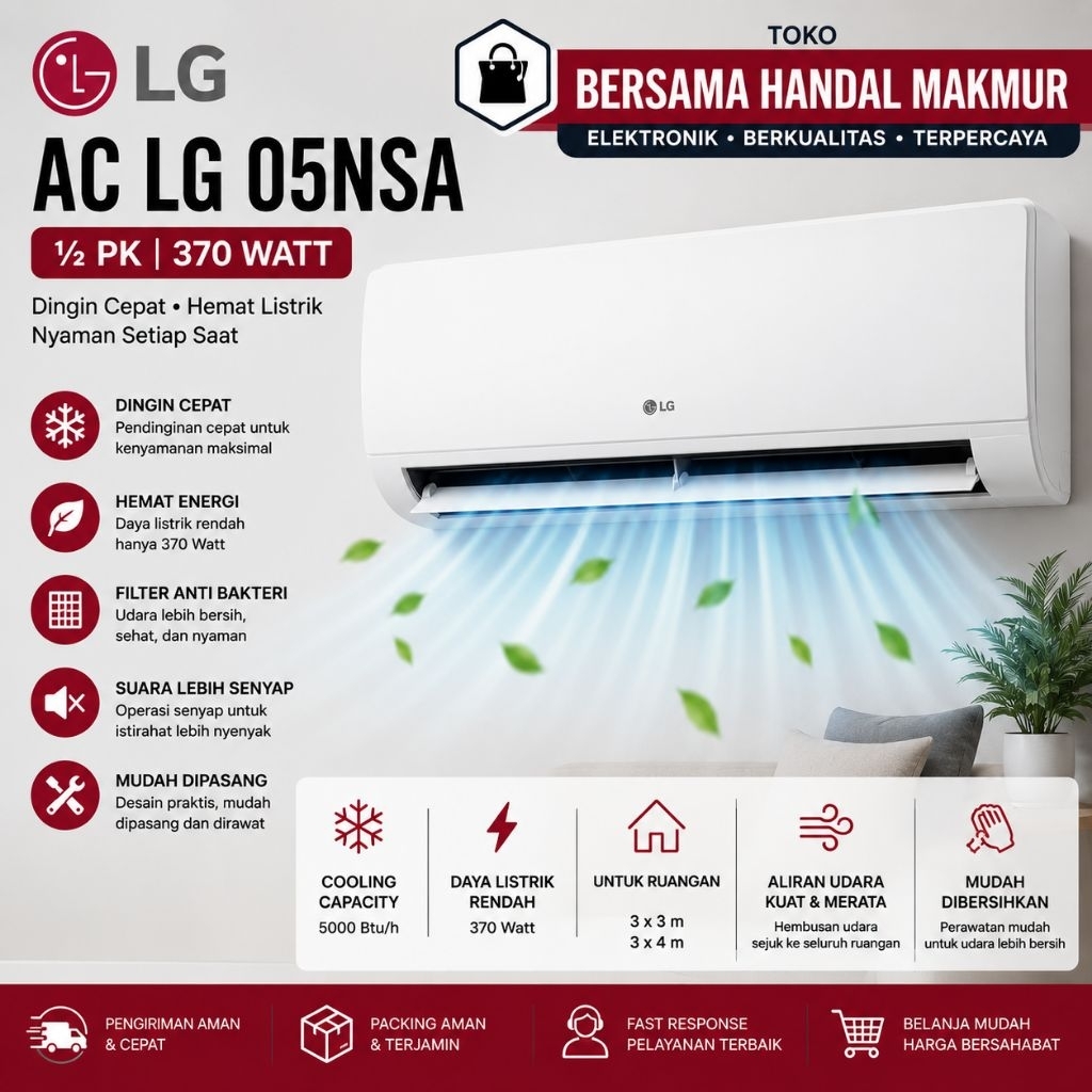 AC LG 1/2 PK K05NSA 1/2 PK AC 1/2PK LG AC SPLIT