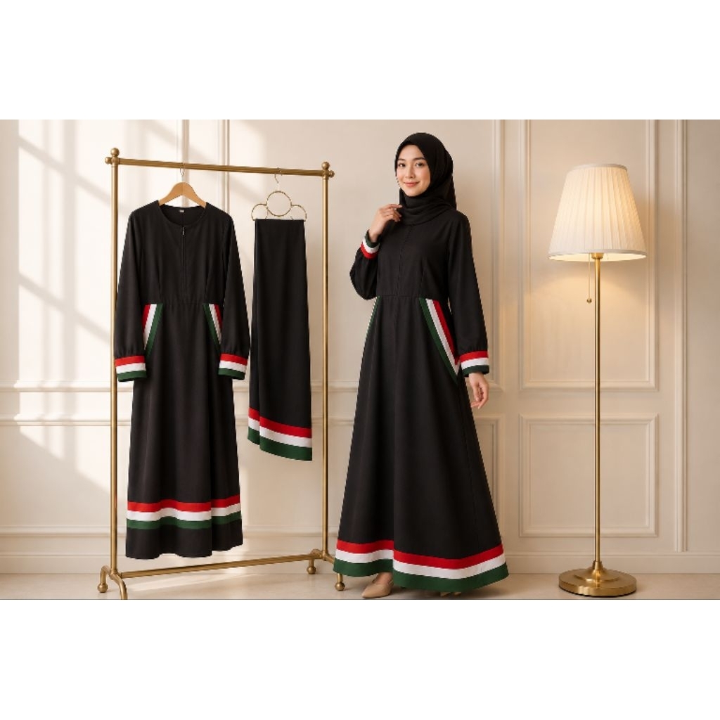 Baju palestina+jilbab palestina