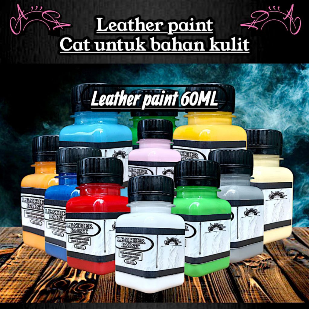 Leather Paint 60ML Cat Sepatu Kulit Asli Cat Tas Kulit Permanen/Cat Kulit Sepatu Permanen