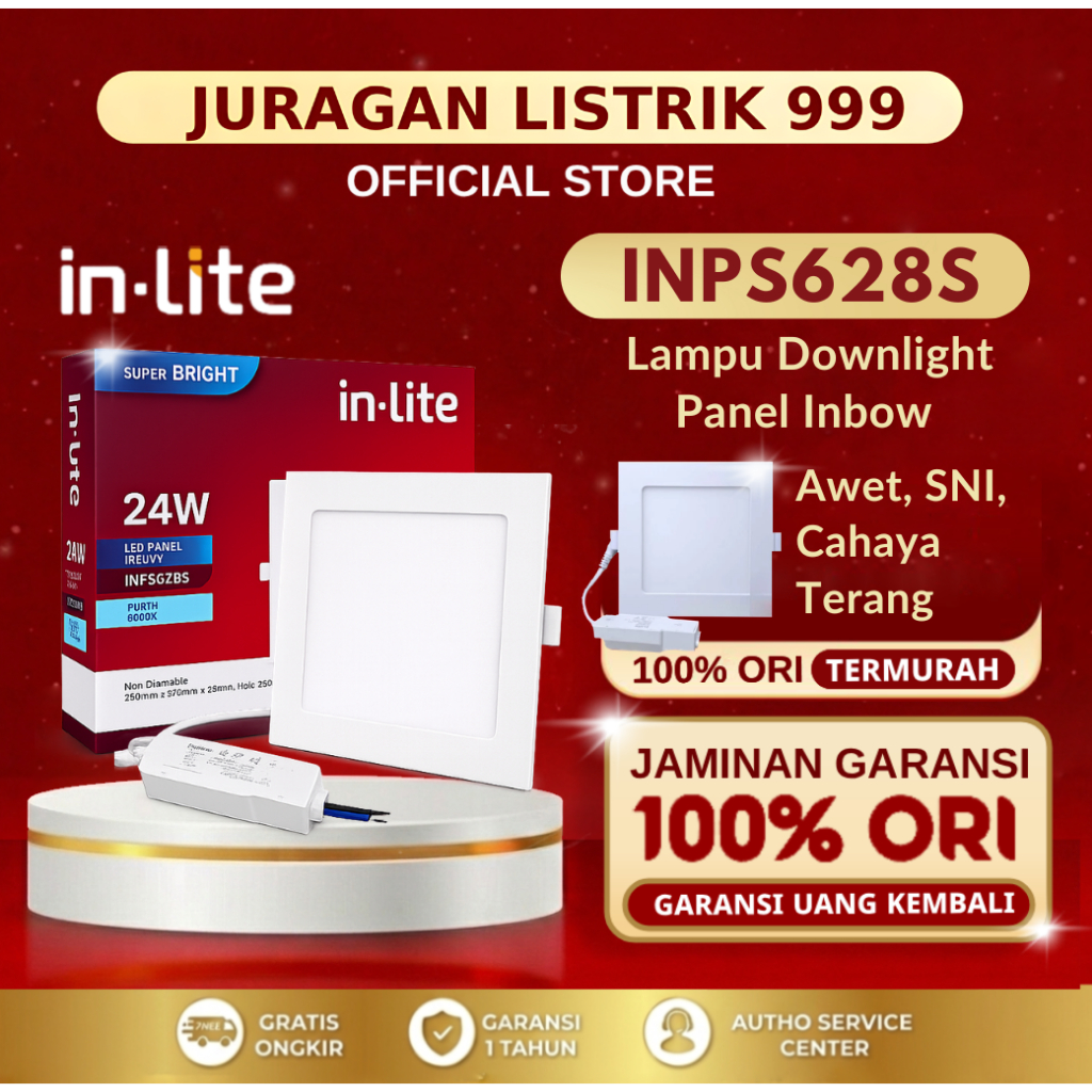 INLITE - DOWNLIGHT PANEL INBOW IB KOTAK INPS628S 6W 9W 12W 18W / DOWNLIGHT LED / DOWNLIGHT KOTAK / D
