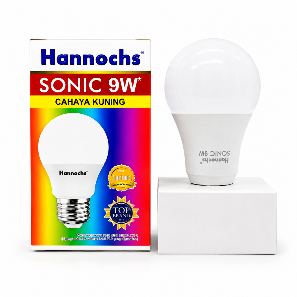 Bola Lampu Led 9 Watt Kuning Hannochs Sonic