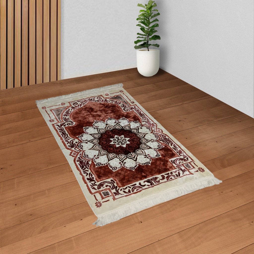 Sajadah  Yakar Ultra Lurex Ultra Harmony PEACH 70 x 110cm Jumbo Tebal Empuk Wangi Lembut