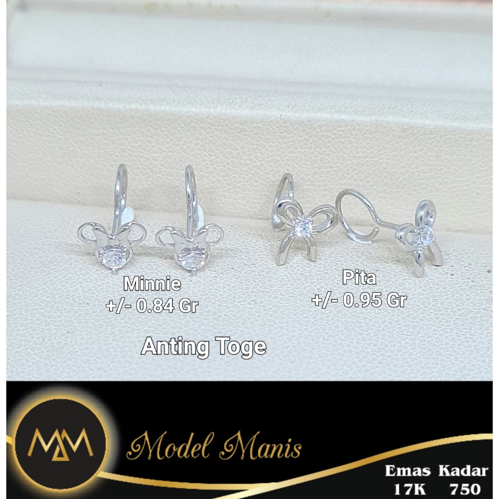 Anting Toge Minne - Pita Putih 750 kadar 17k