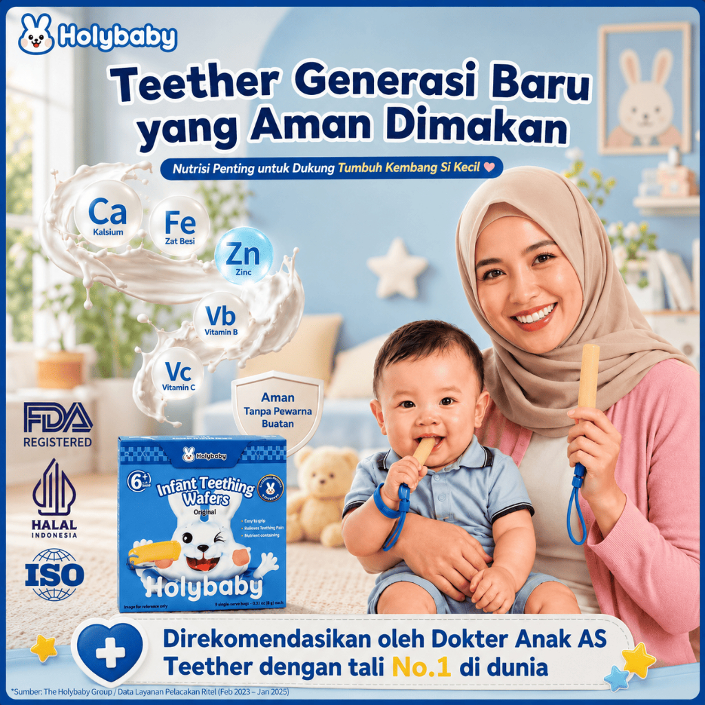 Holybaby Teether Biskuit Stick Bayi Edible HALAL Snack Tumbuh Gigi 6+ Bulan Aman Dimakan Tanpa Penga