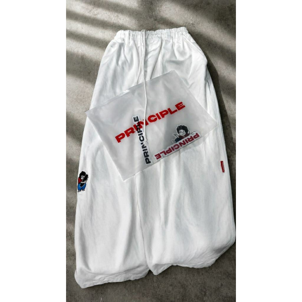 PRINCIPLE PANTS BASIC WHITE. SIZE L (USED)