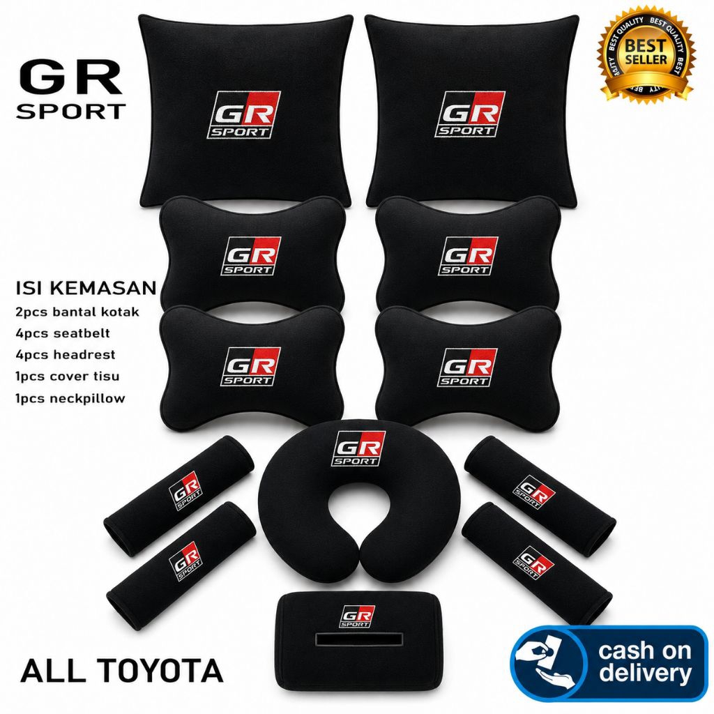 GR SPORT BANTAL AKSESORIS INTERIOR MOBIL GR  AGYA, RAIZE, YARIS, AVANZA, VELOZ, RUSH, KIJANG INNOVA,