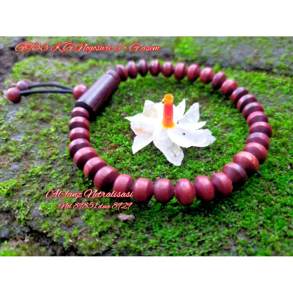 gelang tasbih 33 kombinasi 6 galih nagasari 6 tempat berbeda dan galih asem gandul sunan Kalijaga bi