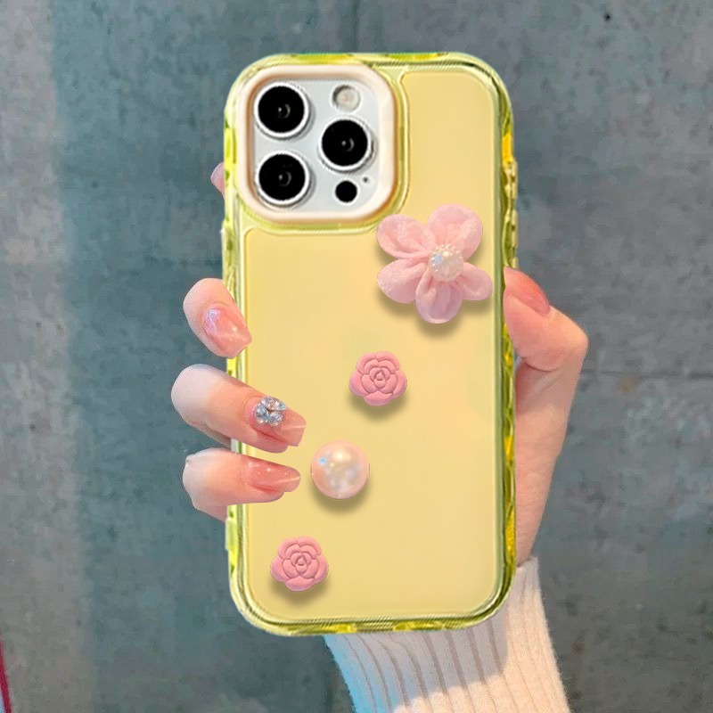 Case Infinix Hot 50 60i 60 PRO PLUS NOTE 30 40 50X 50 PRO PLUS GT 30 PRO 5G 3D Pink Flowers With Bea