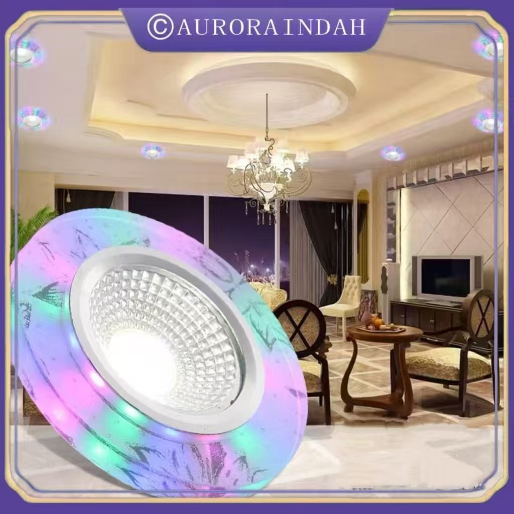 lampu downlight cob + lampu warna warni/lampu downlight 5w cob
