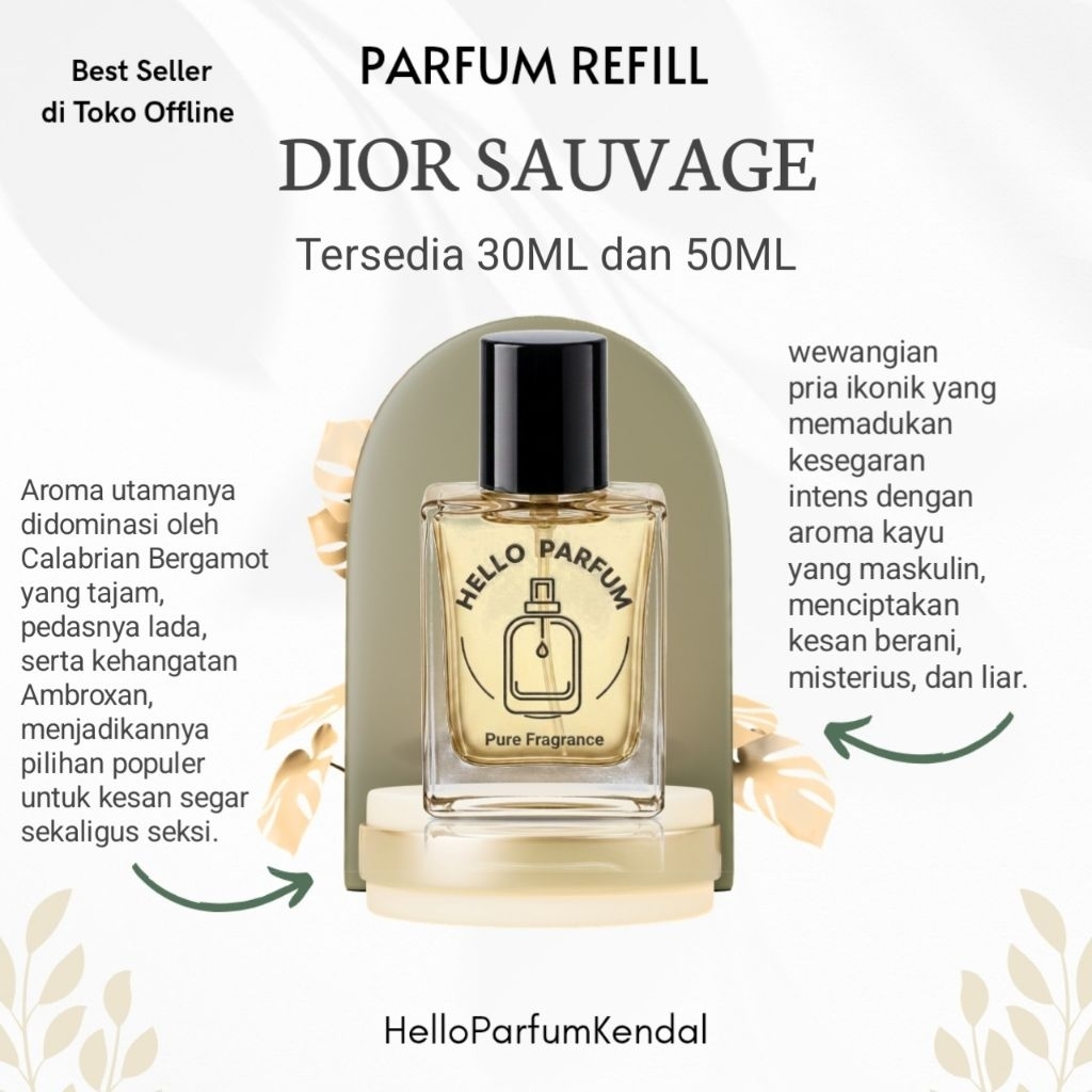 Parfum Refill Aroma DIOR SAUVAGE 30ML dan 50ML Awet Tahan Lama