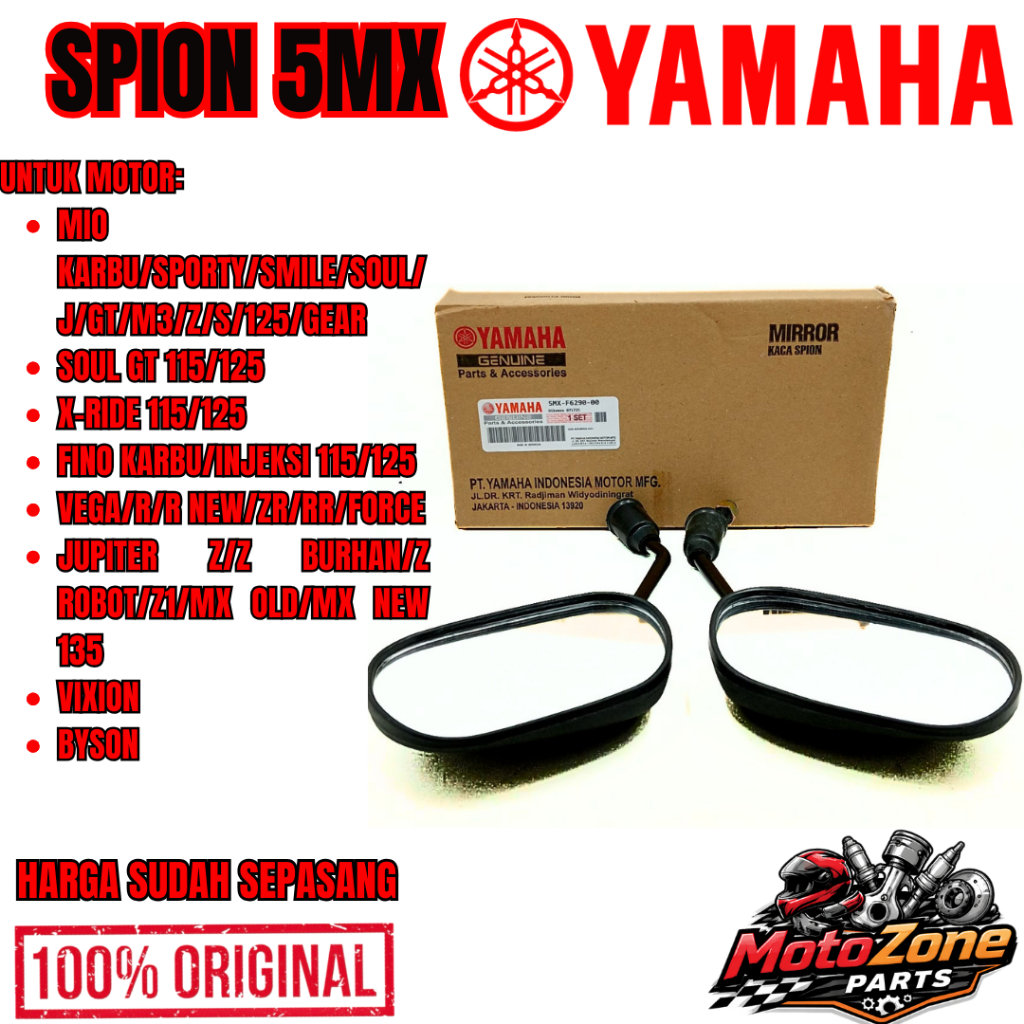 SPION 5MX YAMAHA PRESISI MOTOR MIO KARBU VEGA JUPITER FINO XRIDE MX SOUL GT M3 Z S 115 KUALITAS ORI.