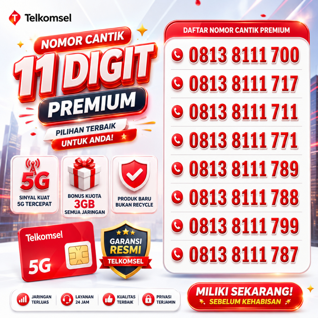 K6 Nomor Cantik Kartu Perdana Telkomsel 11 Digit