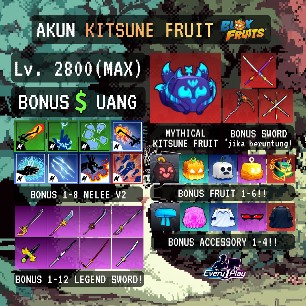 Akun Blox Fruit KITSUNE Level Max - Akun Blox Fruit Roblox