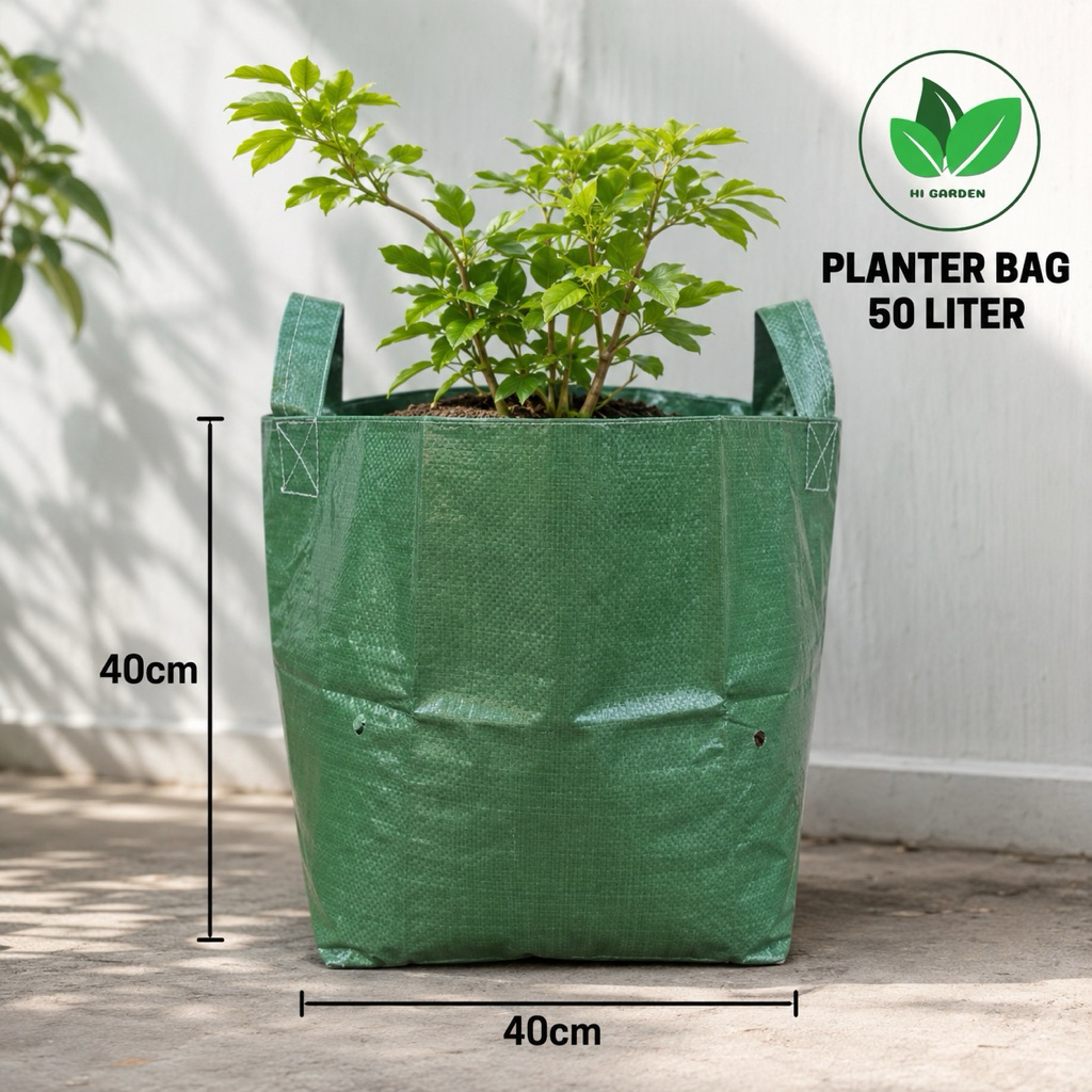 Planter Bag 50 Liter HI GARDEN Polybag Tanam Jumbo 40x40 cm Tebal Kuat