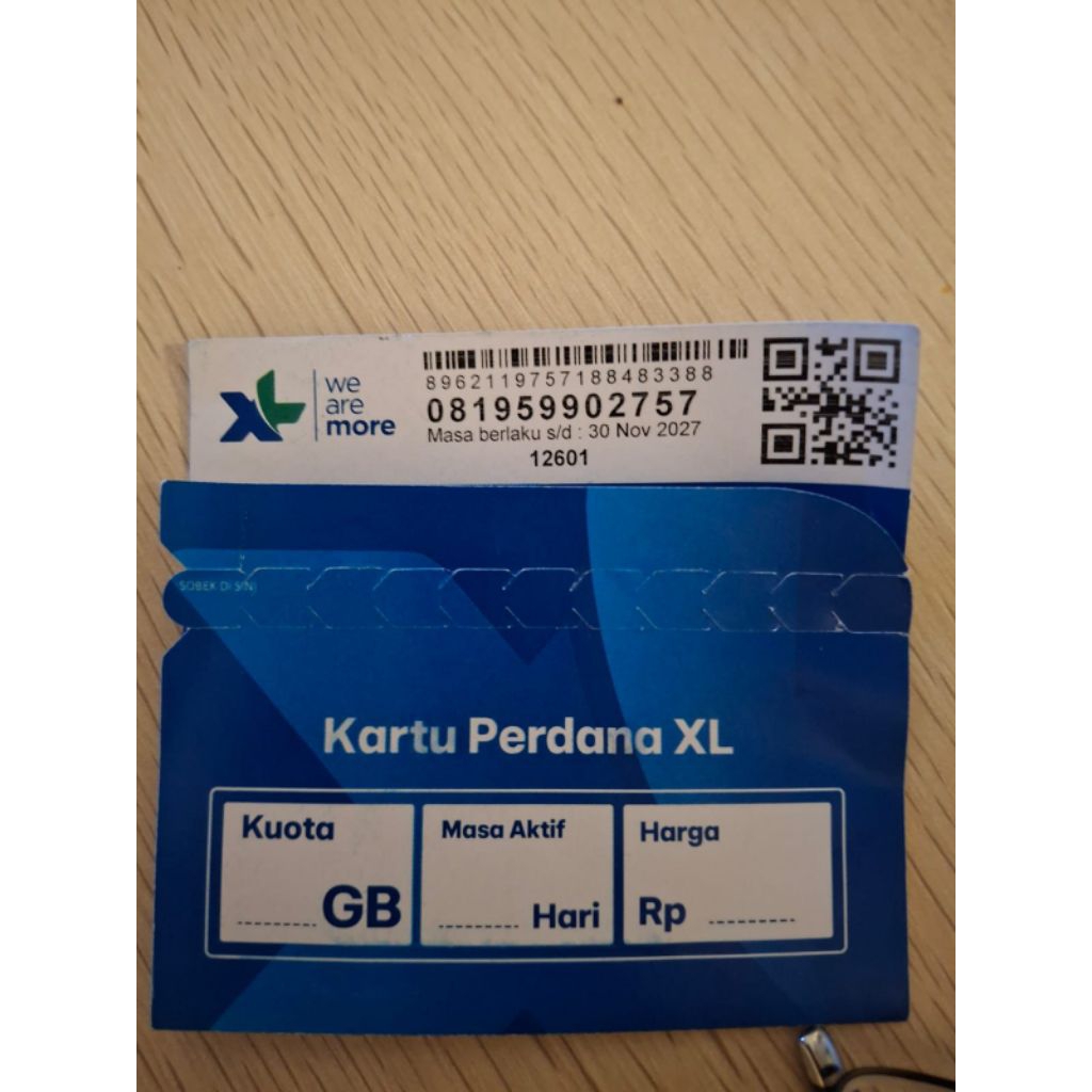 Kartu Perdana XL 3GB Kuota Nasional / siap pakai
