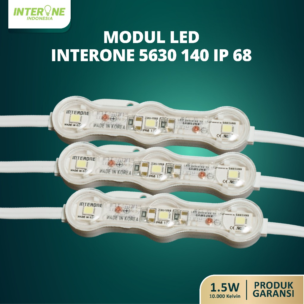 LED Modul Samsung 5630 3 Mata 12V 1.5W Waterproof IP68 untuk Neon Box Huruf Timbul Baliho | Super Te