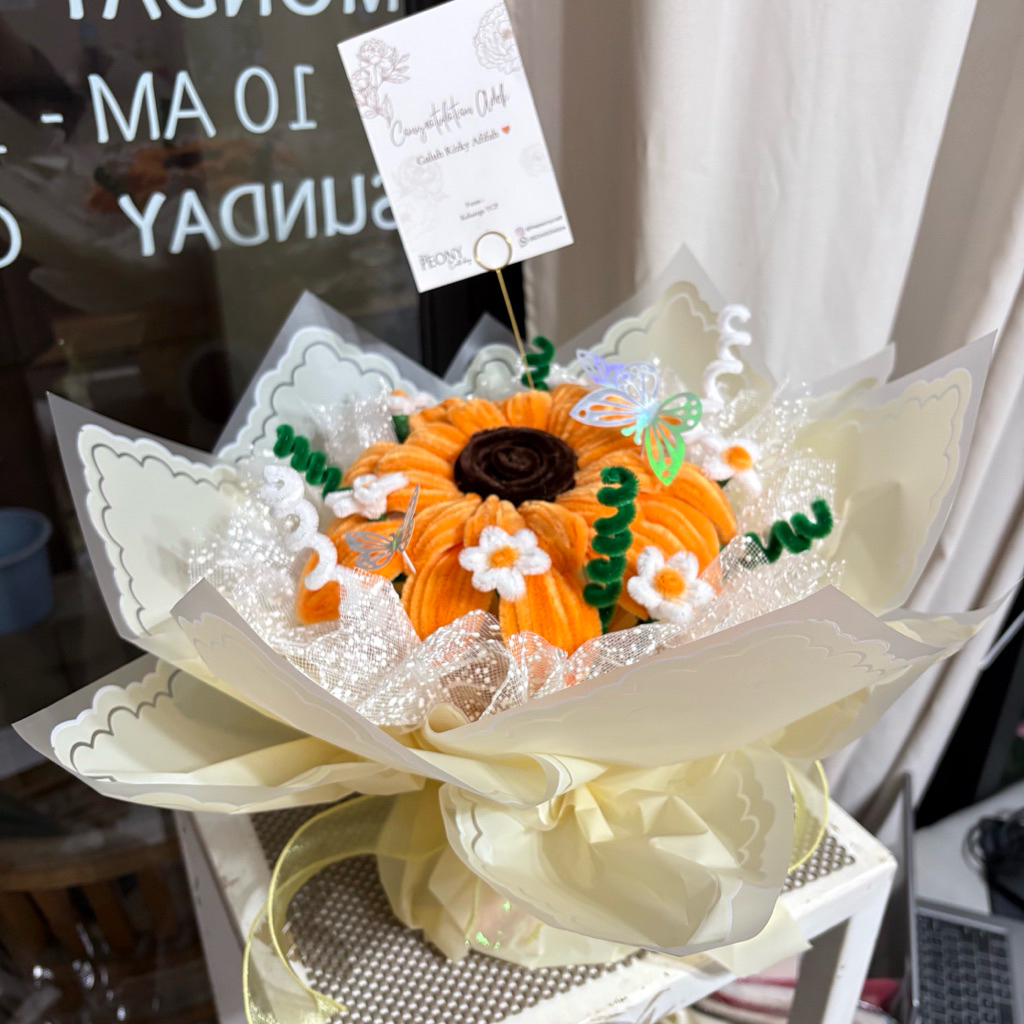 Bouquet Kawat Bulu - Pipe Cleaner Bouquet - Bunga Kawat Bulu